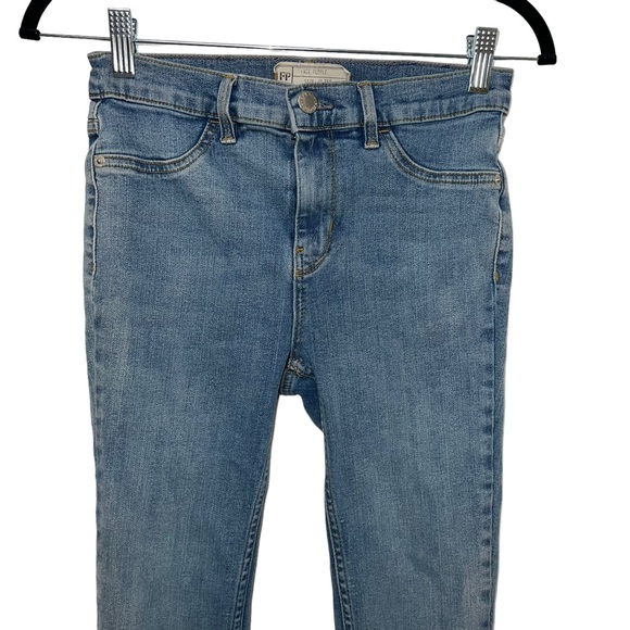 Free People Blue Denim High Rise Long and Lean Jean Skinny Jegging Size 26 Short - Picture 5 of 11